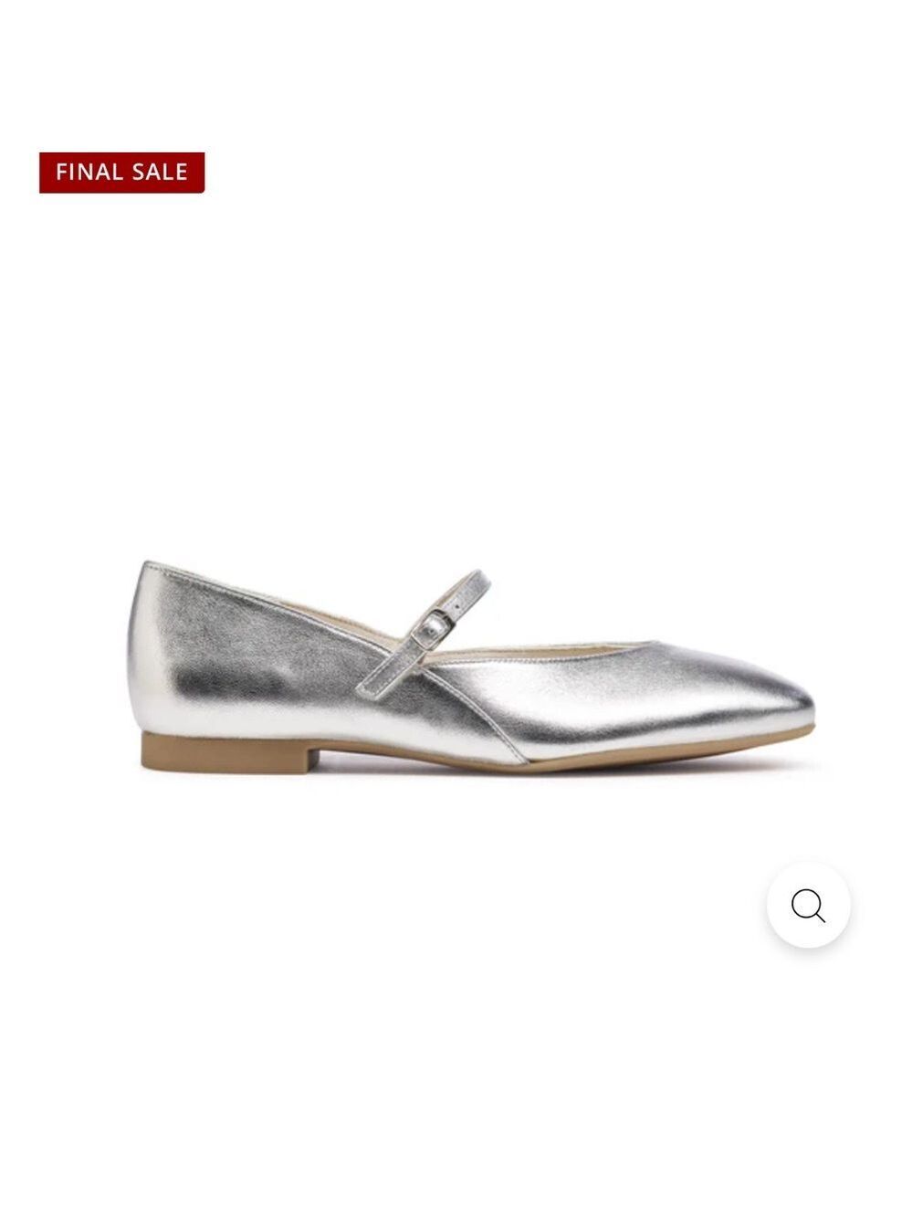 Paul Green Metallic Silver Mary Jane Flats NWB Size 6.5 European Chic - Picture 3 of 11
